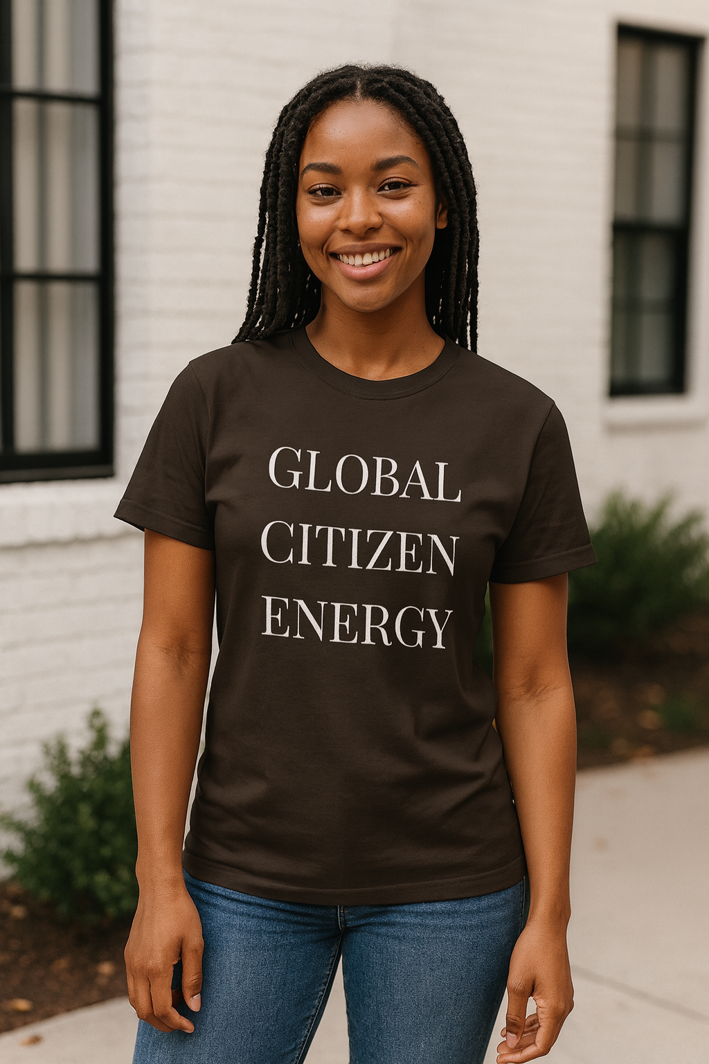 Global Citizen Energy T-Shirt — White Print